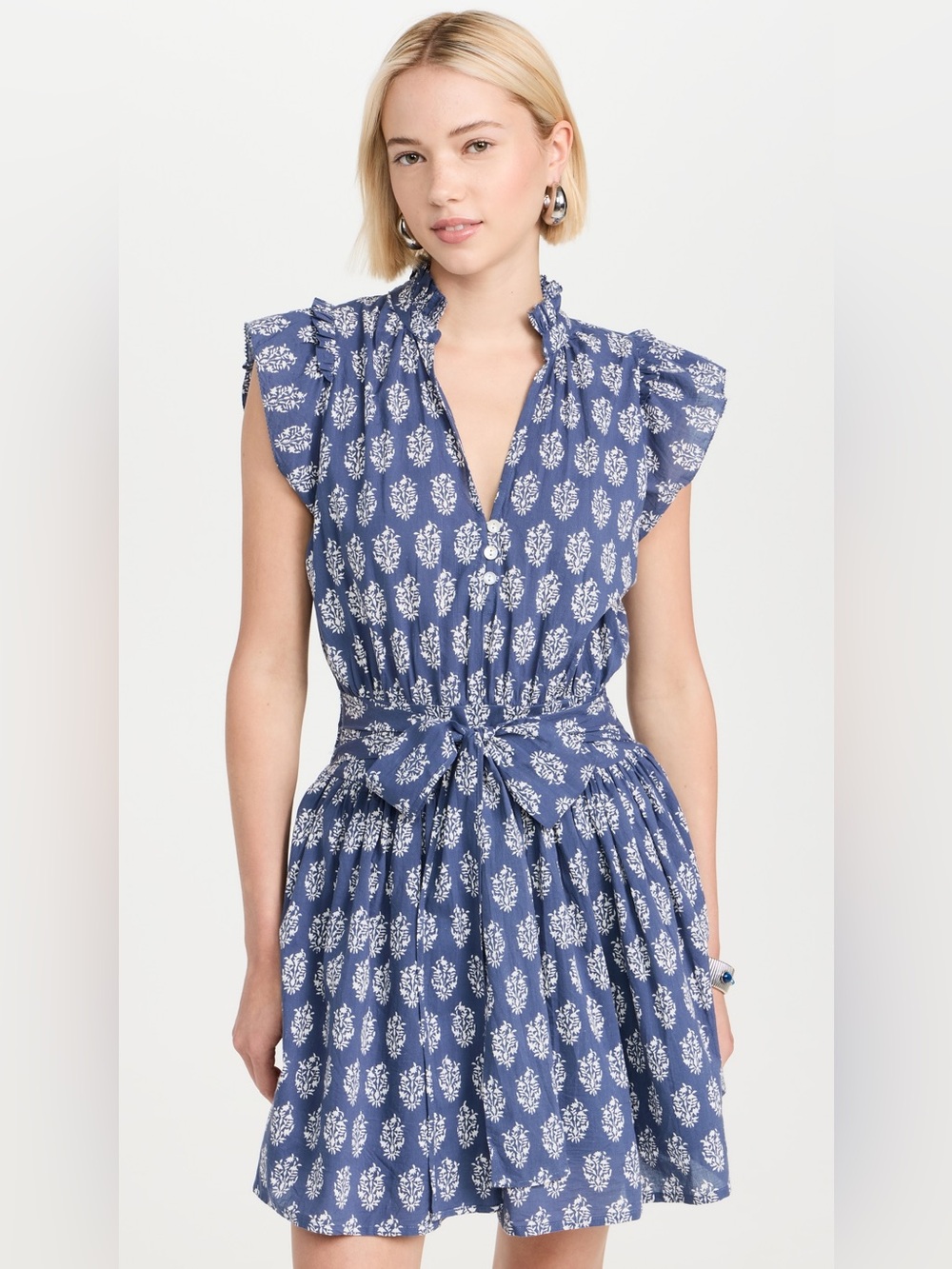 Marea by Liz Joy Liz Dress in Blue Indigo Print - XS